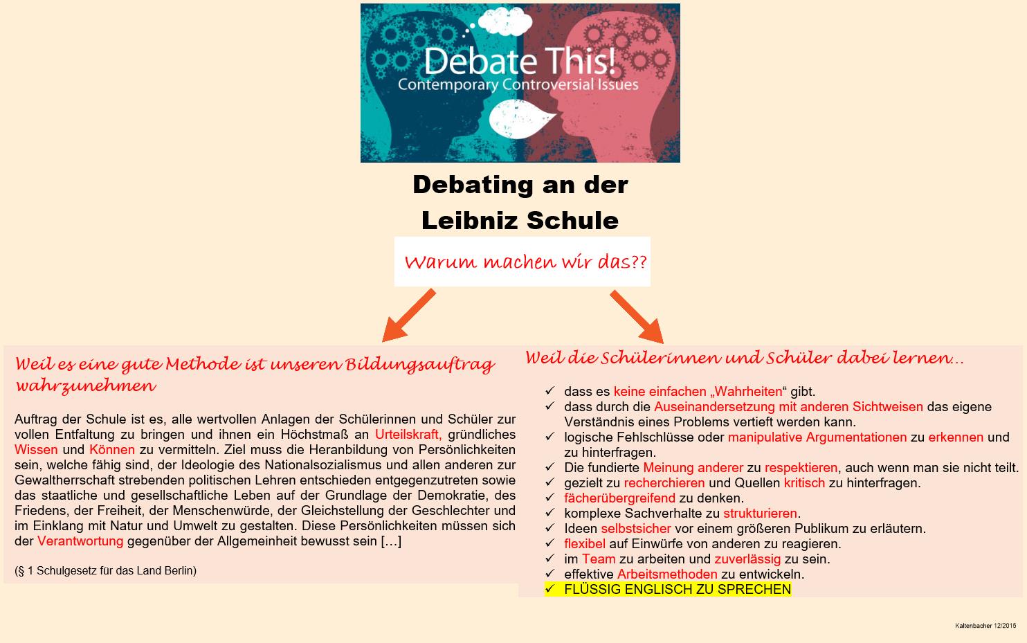 Debating an der Leibniz Schule